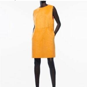ZARA ORANGE FAUX SUEDE MINI DRESS XS